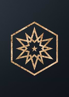 Gold Geometric Glyph Sign