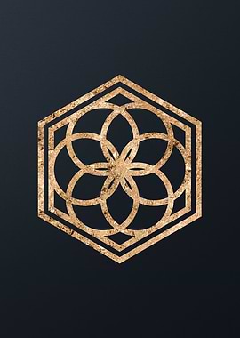 Gold Geometric Glyph Signs