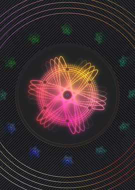 Neon Geometric Glyph Atom