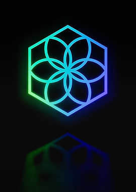 Neon Geometric Glyph Sign