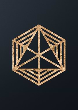 Gold Geometric Glyph Sign