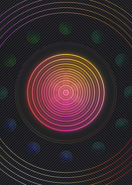 Neon Geometric Glyph Sign