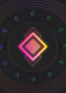 Neon Geometric Glyph Sign