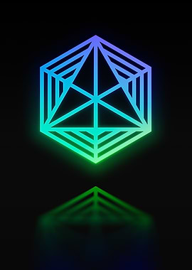 Neon Geometric Glyph Sign