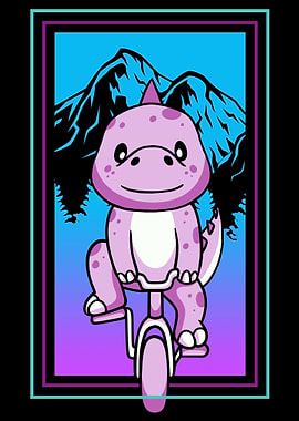 Kawaii Dinosaur Biker