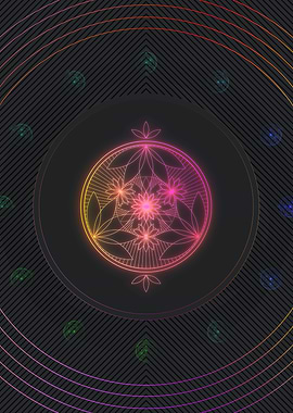 Neon Geometric Glyph Sign