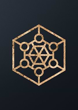 Gold Geometric Glyph Sign