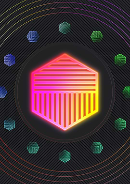 Neon Geometric Glyph Sign