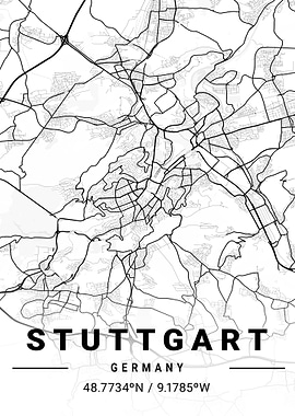 Stuttgart City Map Germany