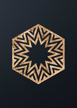 Gold Geometric Glyph Sign