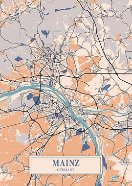 Mainz City Map Germany