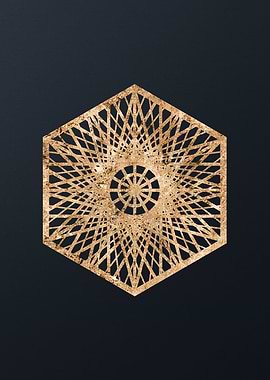 Gold Geometric Glyph Sign