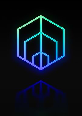 Neon Geometric Glyph Sign