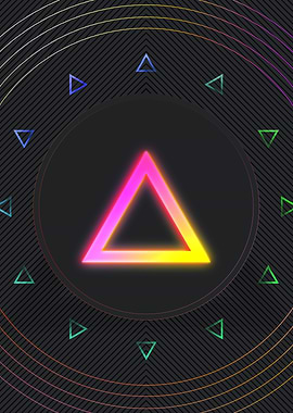 Neon Geometric Glyph Sign