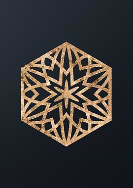 Gold Geometric Glyph Sign