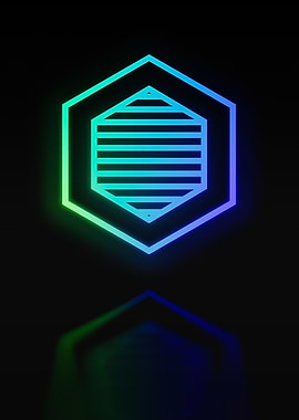 Neon Geometric Glyph Sign