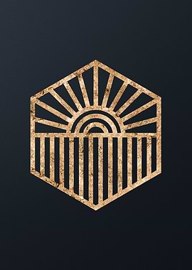 Gold Geometric Glyph Sign