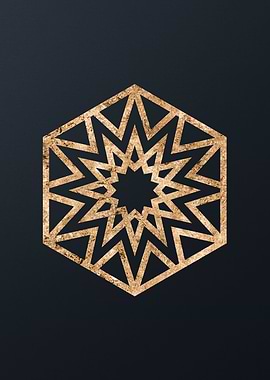 Gold Geometric Glyph Sign