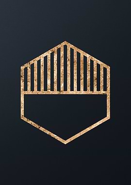 Gold Geometric Glyph Sign
