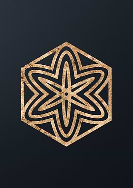 Gold Geometric Glyph Signs