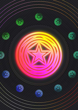 Neon Geometric Glyph Sign