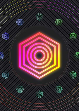 Neon Geometric Glyph Sign