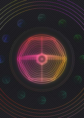 Neon Geometric Glyph Sign