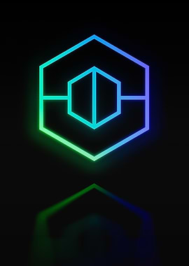 Neon Geometric Glyph Sign