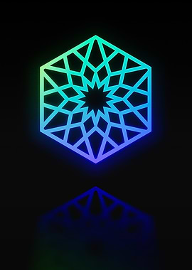 Neon Geometric Glyph Sign