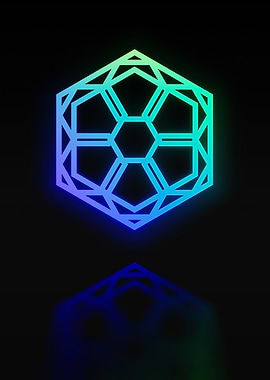 Neon Geometric Glyph Sign