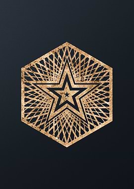 Gold Geometric Glyph Sign