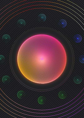 Neon Geometric Glyph Sign