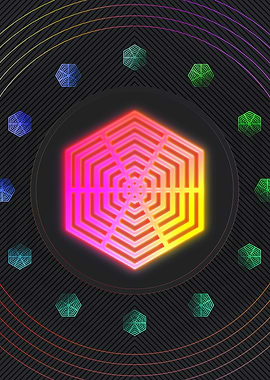 Neon Geometric Glyph Runes