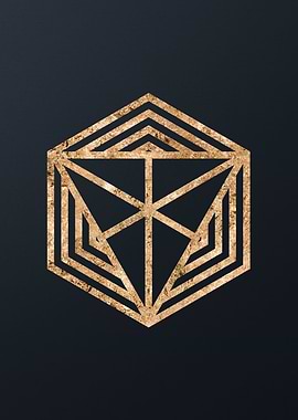 Gold Geometric Glyph Sign