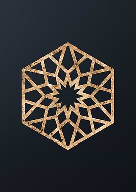 Gold Geometric Glyph Sign