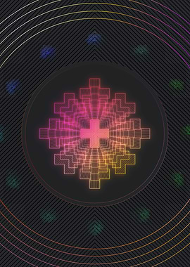 Neon Geometric Glyph Sign