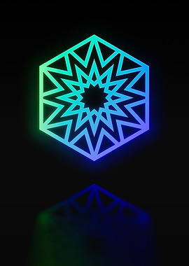 Neon Geometric Glyph Sign