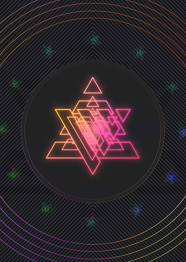 Neon Geometric Glyph Sign