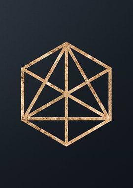 Gold Geometric Glyph Sign