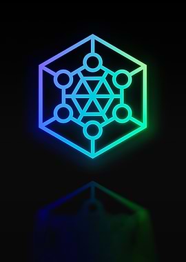 Neon Geometric Glyph Sign