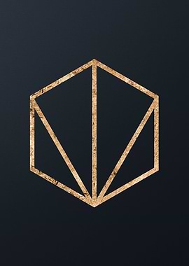 Gold Geometric Glyph Sign