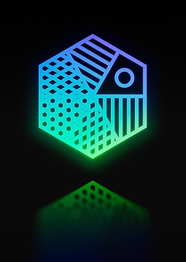 Neon Geometric Glyph Sign