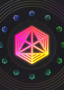 Neon Geometric Glyph Sign