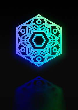 Neon Geometric Glyph Sign