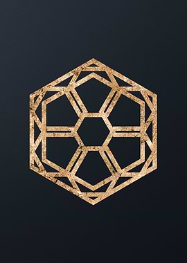 Gold Geometric Glyph Sign
