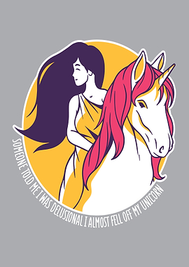 Unicorn cute riding horse