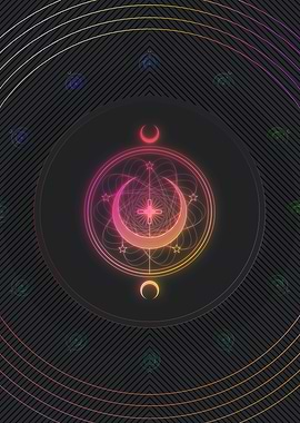 Neon Geometric Glyph Runes