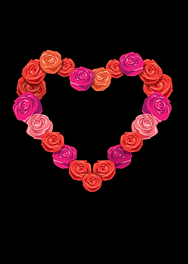 Big heart made of roses