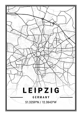 Leipzig City Map Germany