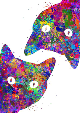 Peeking cat watercolor